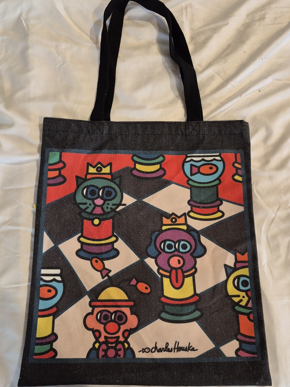World Chess Hall Of Fame Charle Houska Graphic Canvas Tote Bag - Black Trim
